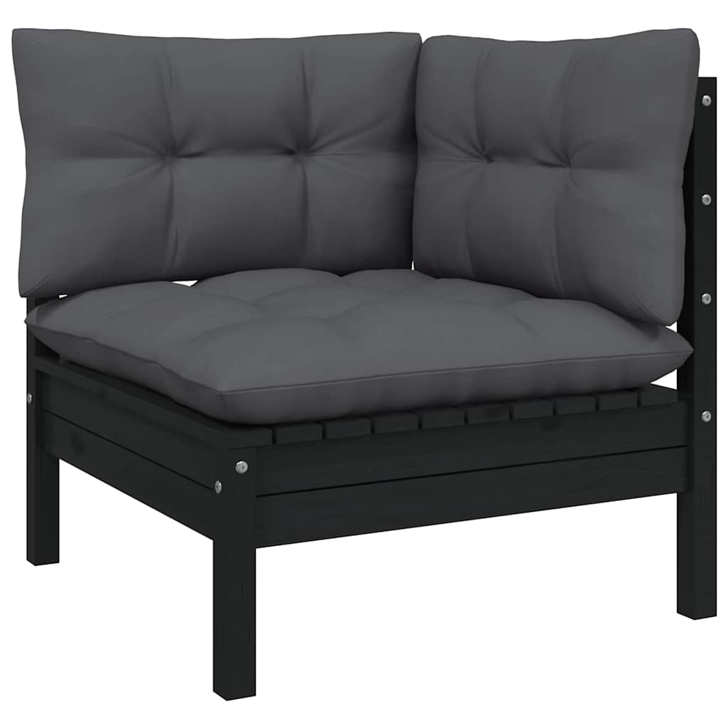 vidaXL 5-delige Loungeset met grijze kussens grenenhout