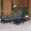 vidaXL 6-delige Loungeset met grijze kussens grenenhout