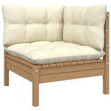 vidaXL 4-delige Loungeset met grijze kussens grenenhout