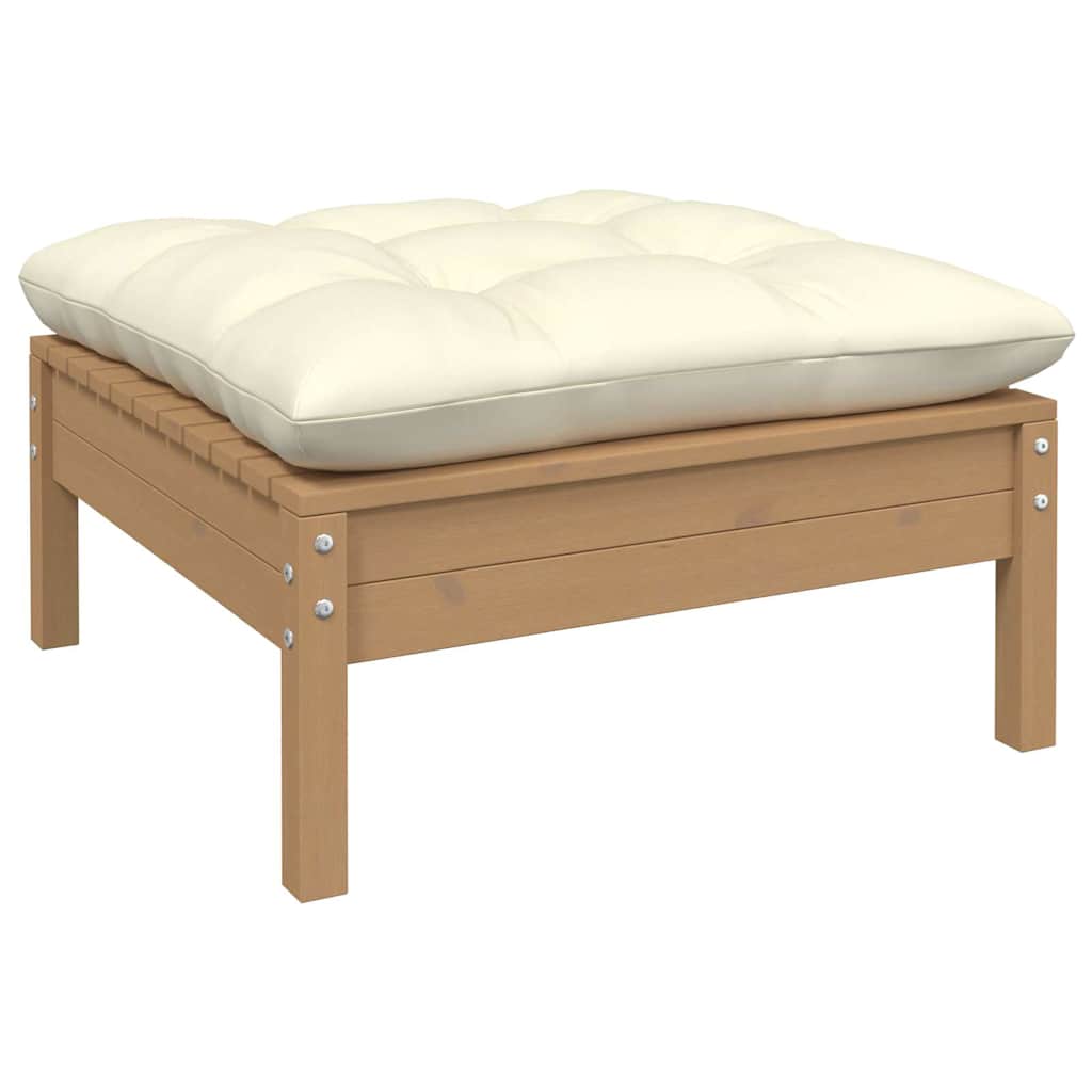 vidaXL 4-delige Loungeset met grijze kussens grenenhout