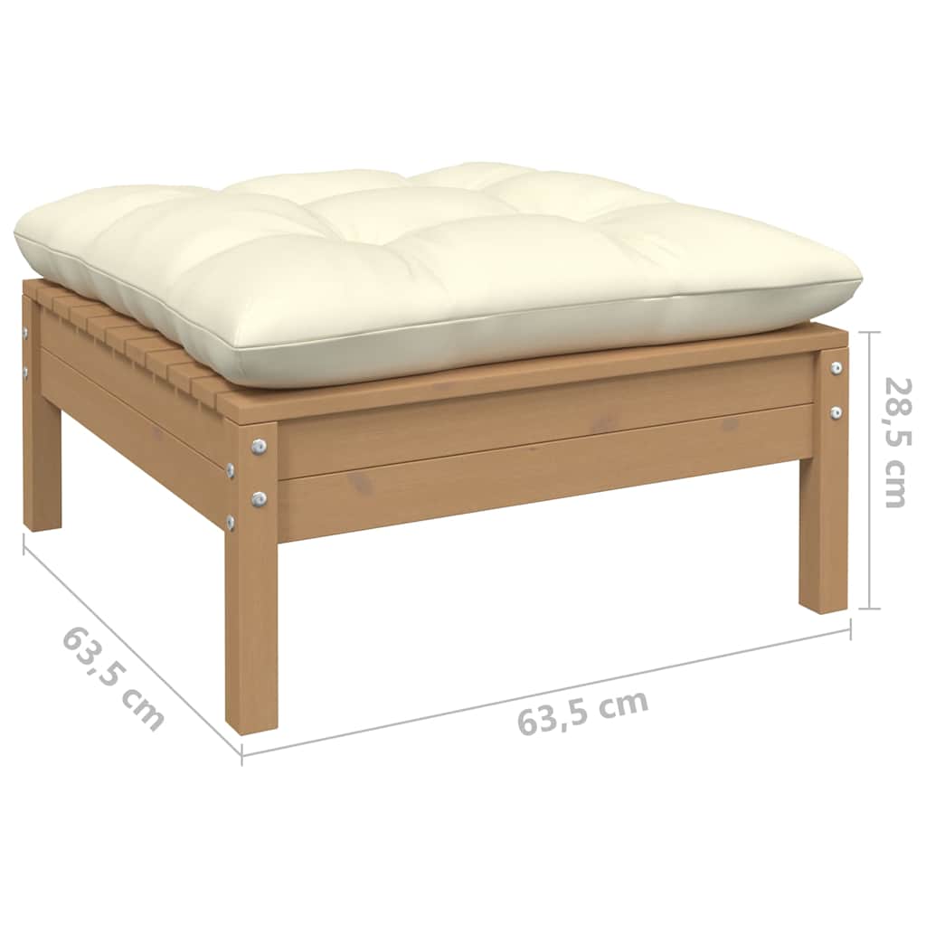 vidaXL 4-delige Loungeset met grijze kussens grenenhout