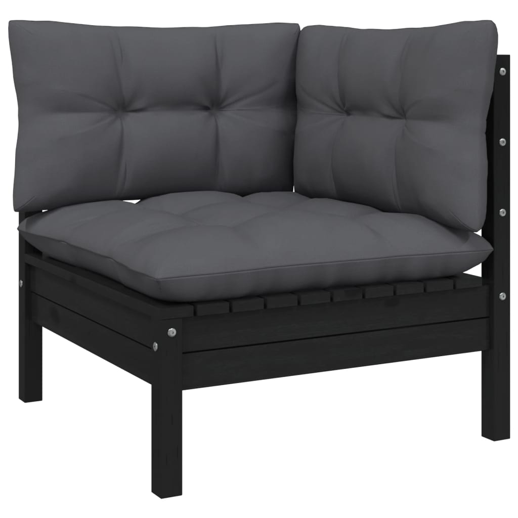 vidaXL 5-delige Loungeset met grijze kussens grenenhout