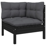 vidaXL 5-delige Loungeset met grijze kussens grenenhout