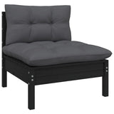 vidaXL 5-delige Loungeset met grijze kussens grenenhout