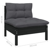 vidaXL 5-delige Loungeset met grijze kussens grenenhout