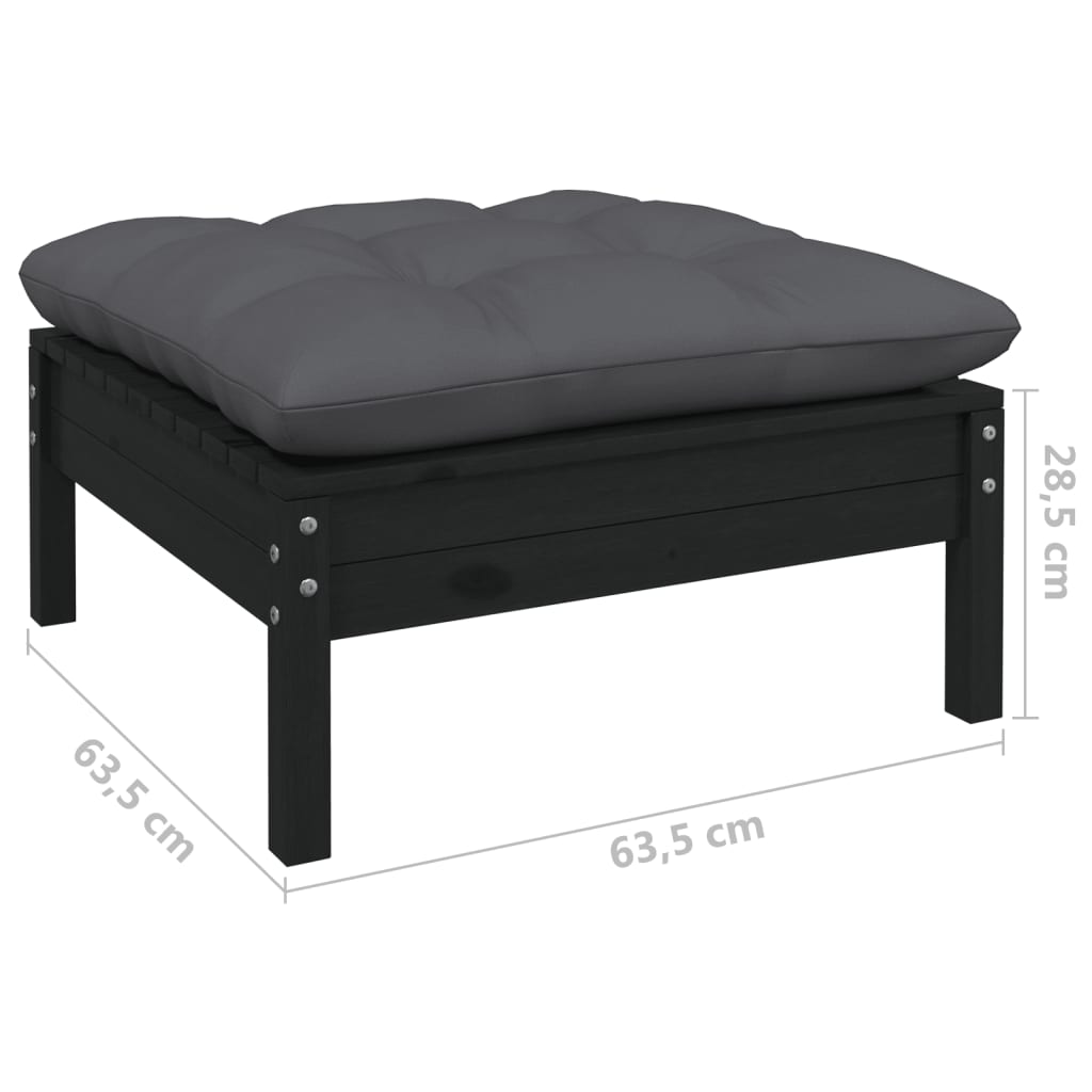 vidaXL 5-delige Loungeset met grijze kussens grenenhout