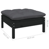 vidaXL 5-delige Loungeset met grijze kussens grenenhout