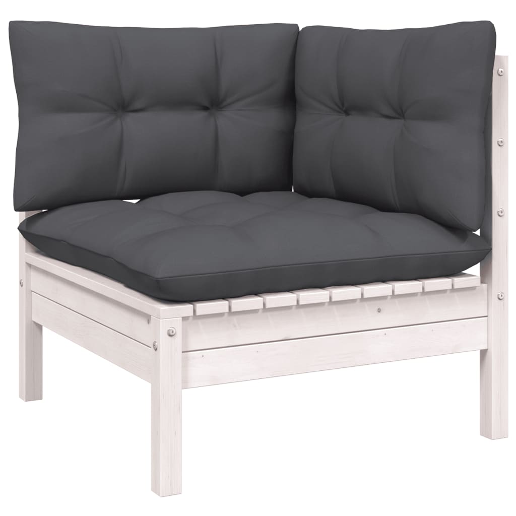 vidaXL 5-delige Loungeset met grijze kussens grenenhout