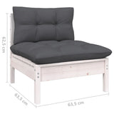 vidaXL 5-delige Loungeset met grijze kussens grenenhout