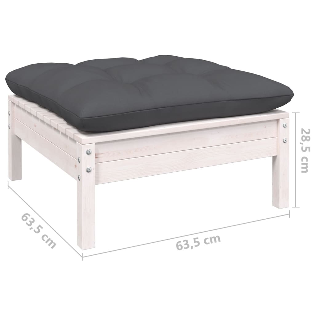 vidaXL 5-delige Loungeset met grijze kussens grenenhout