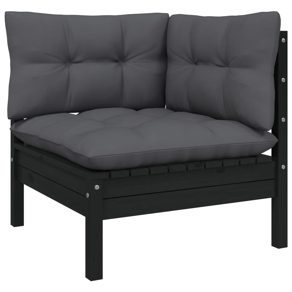 vidaXL 7-delige Loungeset met grijze kussens grenenhout