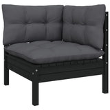 vidaXL 7-delige Loungeset met grijze kussens grenenhout
