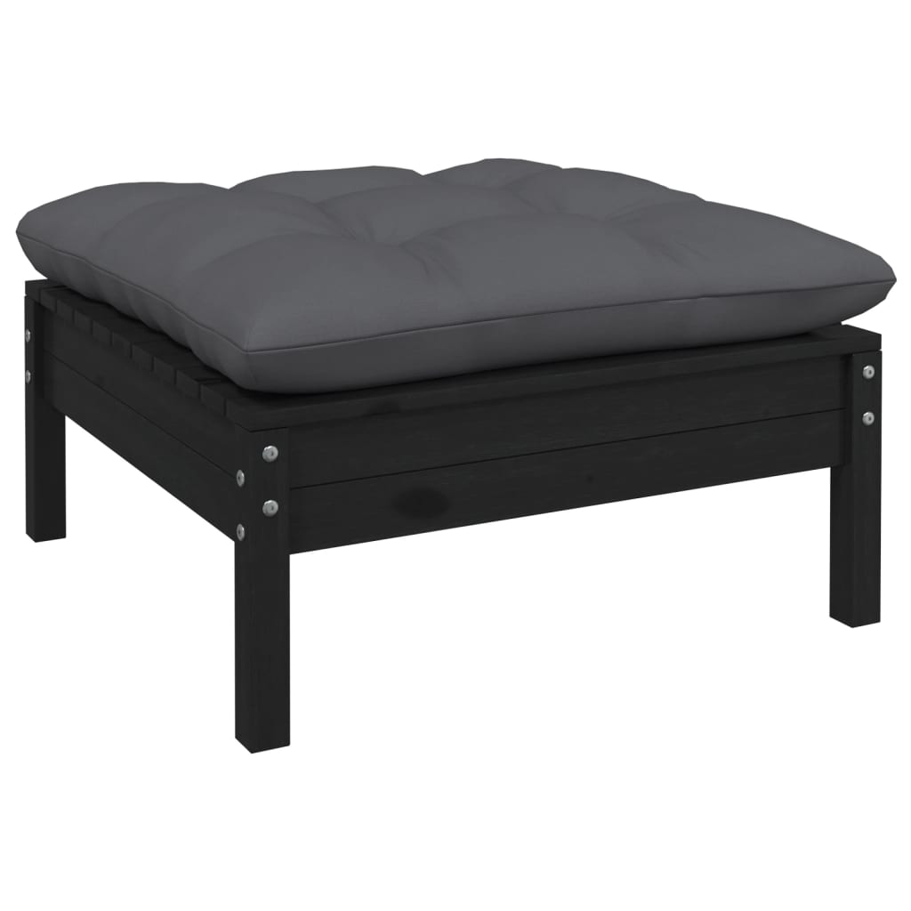 vidaXL 7-delige Loungeset met grijze kussens grenenhout