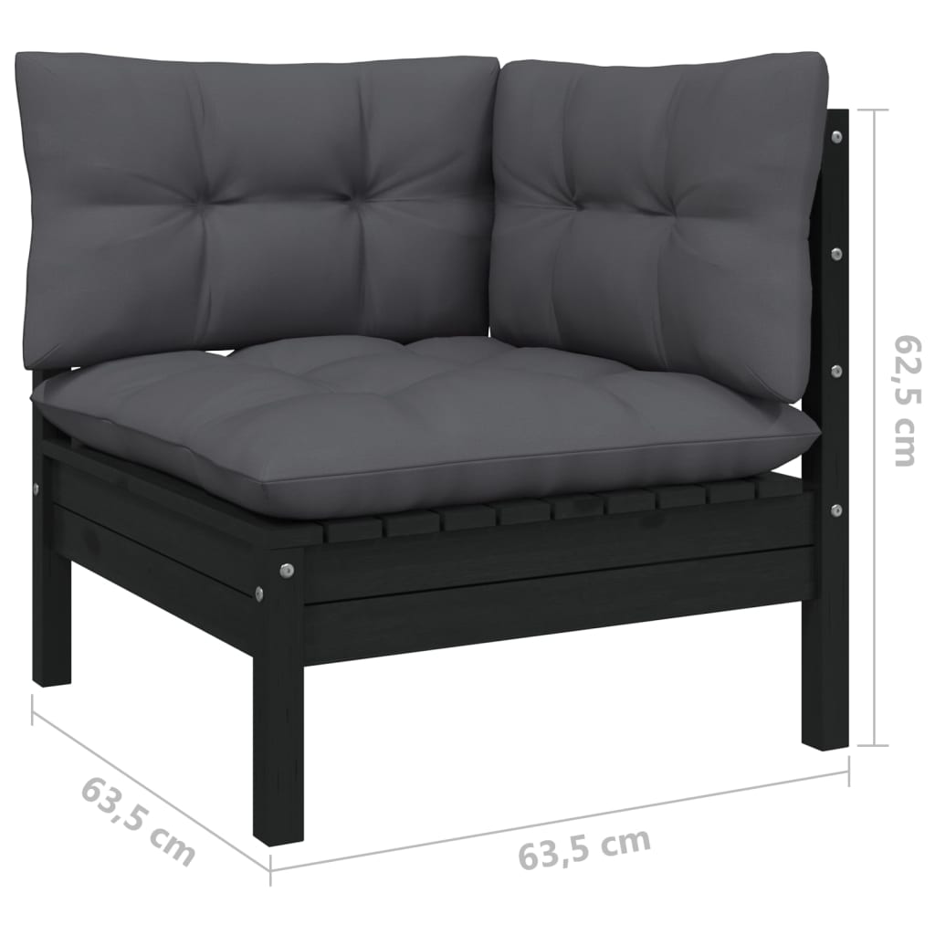 vidaXL 7-delige Loungeset met grijze kussens grenenhout
