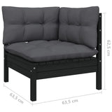 vidaXL 7-delige Loungeset met grijze kussens grenenhout