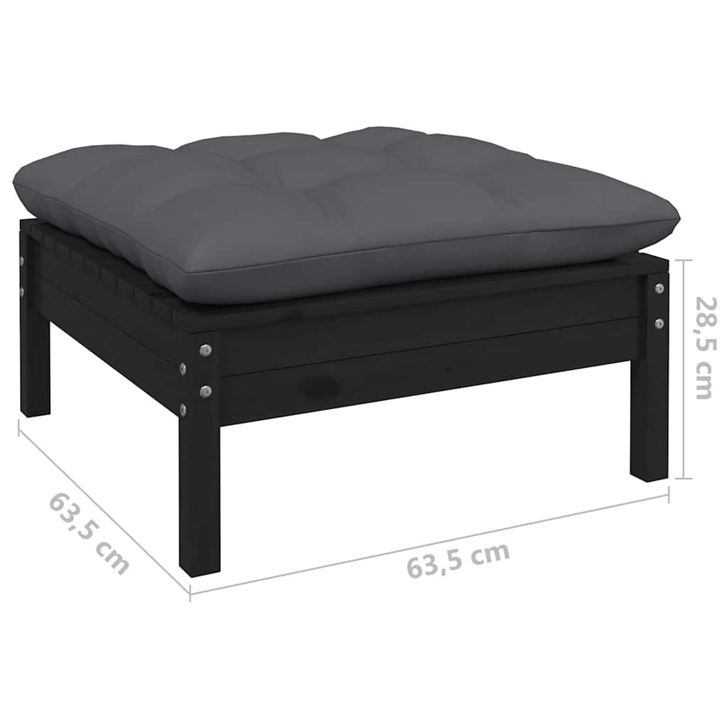 vidaXL 7-delige Loungeset met grijze kussens grenenhout