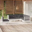 vidaXL 5-delige Loungeset met grijze kussens grenenhout