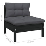 vidaXL 5-delige Loungeset met grijze kussens grenenhout