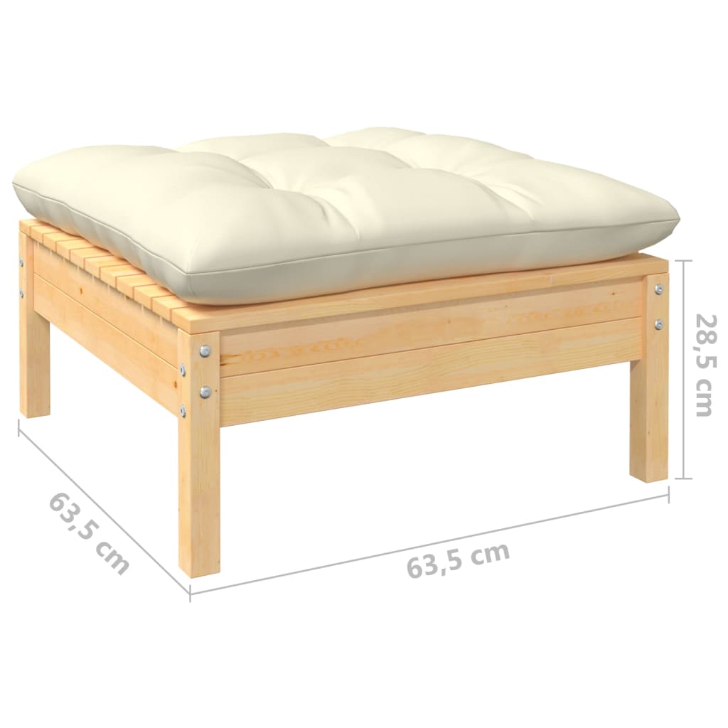 vidaXL 6-delige Loungeset met grijze kussens grenenhout
