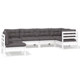vidaXL 6-delige Loungeset met grijze kussens grenenhout