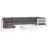 vidaXL 7-delige Loungeset met grijze kussens grenenhout