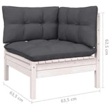 vidaXL 7-delige Loungeset met grijze kussens grenenhout