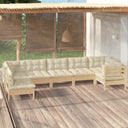 vidaXL 7-delige Loungeset met grijze kussens grenenhout