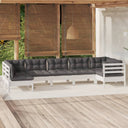 vidaXL 7-delige Loungeset met grijze kussens grenenhout
