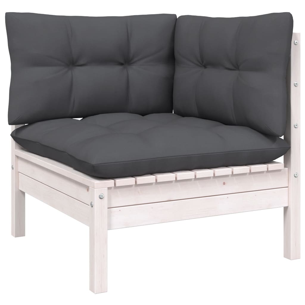 vidaXL 7-delige Loungeset met grijze kussens grenenhout