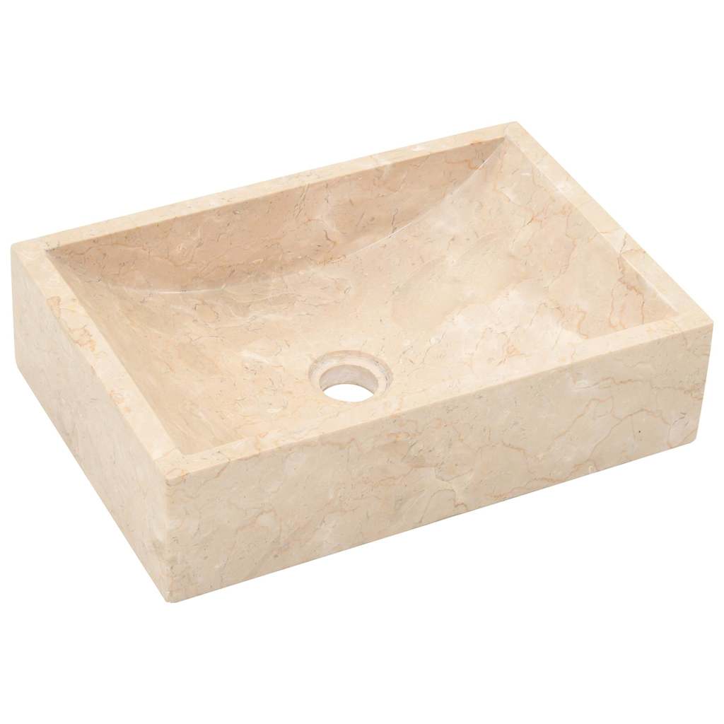 vidaXL Washbasin Cabinet with Basins Solid Teak Marble Black