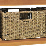 vidaXL Washbasin Cabinet with Basins Solid Teak Marble Black