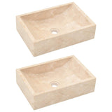 vidaXL Washbasin Cabinet with Basins Solid Teak Marble Black