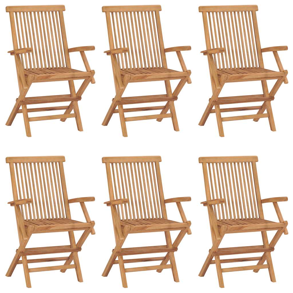 vidaXL Garden Chairs 4 pcs folding solid teakwood