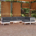 vidaXL 9-piece Lounge Set with Grey Cushions Solid Pine Wood