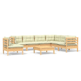vidaXL 8-delige Loungeset met grijze kussens grenenhout