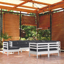 vidaXL 9-piece Lounge Set with Grey Cushions Solid Pine Wood