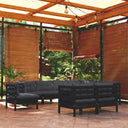 vidaXL 9-piece Lounge Set with Grey Cushions Solid Pine Wood