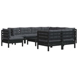 vidaXL 10-delige Loungeset met grijze kussens massief grenenhout