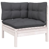 vidaXL 10-piece Lounge Set with Grey Cushions Solid Pine Wood