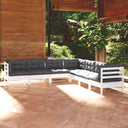 vidaXL 7-delige Loungeset met grijze kussens grenenhout