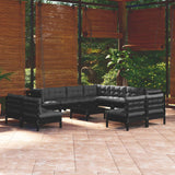vidaXL 12-Piece Lounge Set with Grey Cushions Solid Pine Wood
