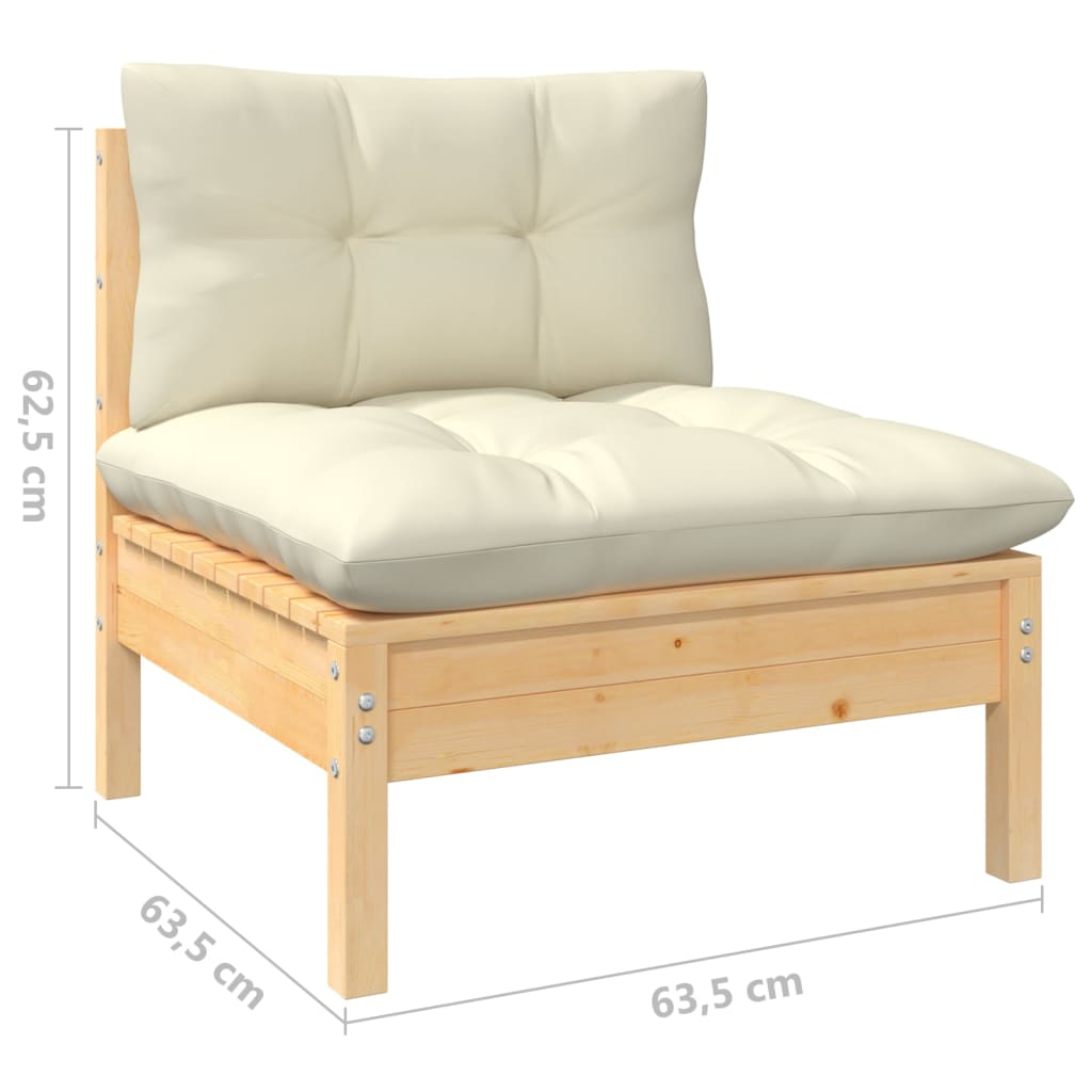 vidaXL 10-delige Loungeset met grijze kussens grenenhout