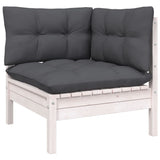 vidaXL 11-delige Loungeset met grijze kussens grenenhout