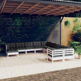 vidaXL Ensemble de salon 11 personnes avec coussins gris vert