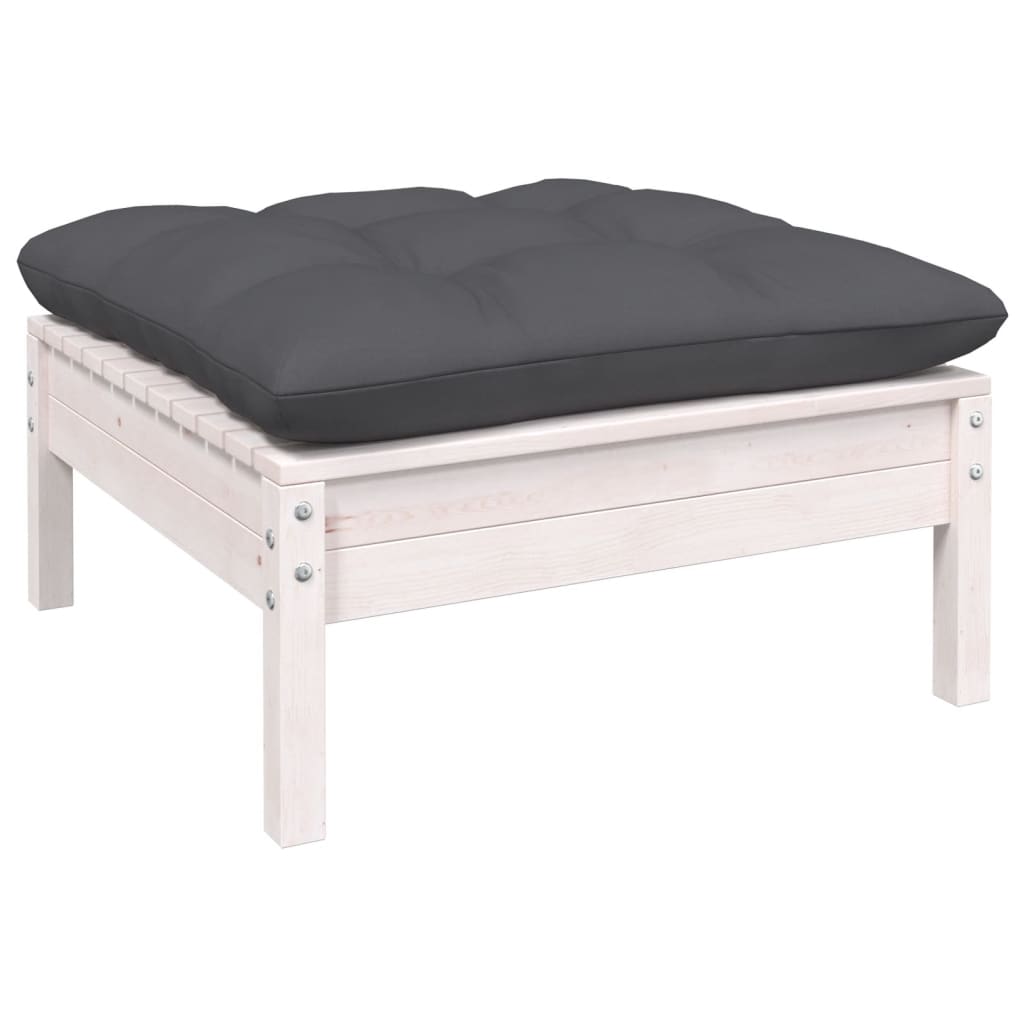 vidaXL 12-Piece Lounge Set with Grey Cushions Solid Pinewood