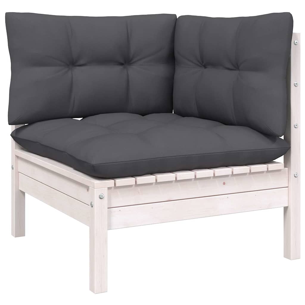 vidaXL 6-delige Loungeset met grijze kussens grenenhout