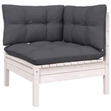 vidaXL 6-delige Loungeset met grijze kussens grenenhout