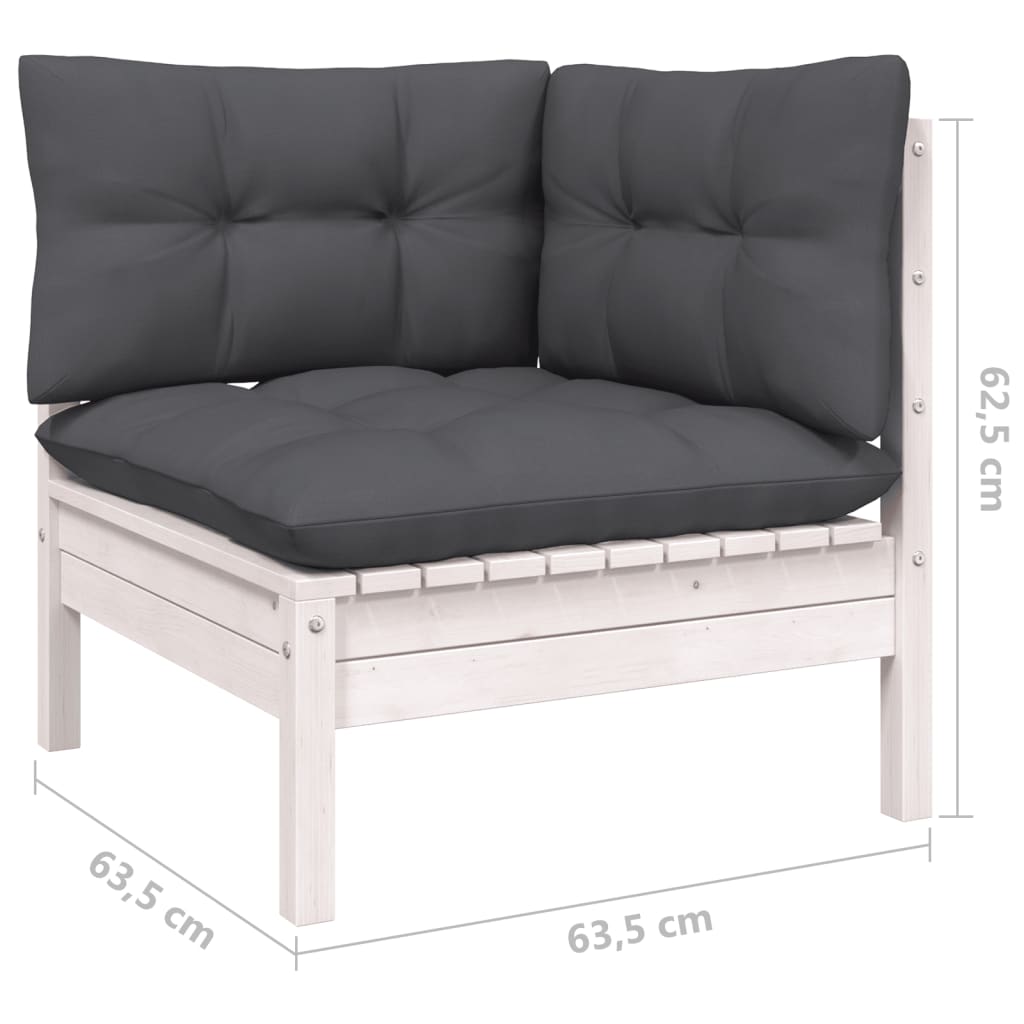 vidaXL 6-delige Loungeset met grijze kussens grenenhout
