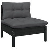 vidaXL 7-delige Loungeset met grijze kussens grenenhout