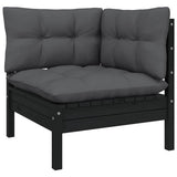 vidaXL 7-delige Loungeset met grijze kussens grenenhout